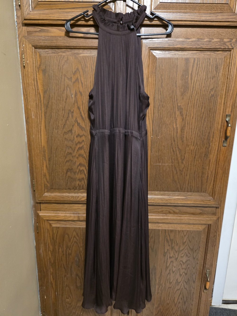 Banana Republic Dark Brown Pleated Sleeveless Dress